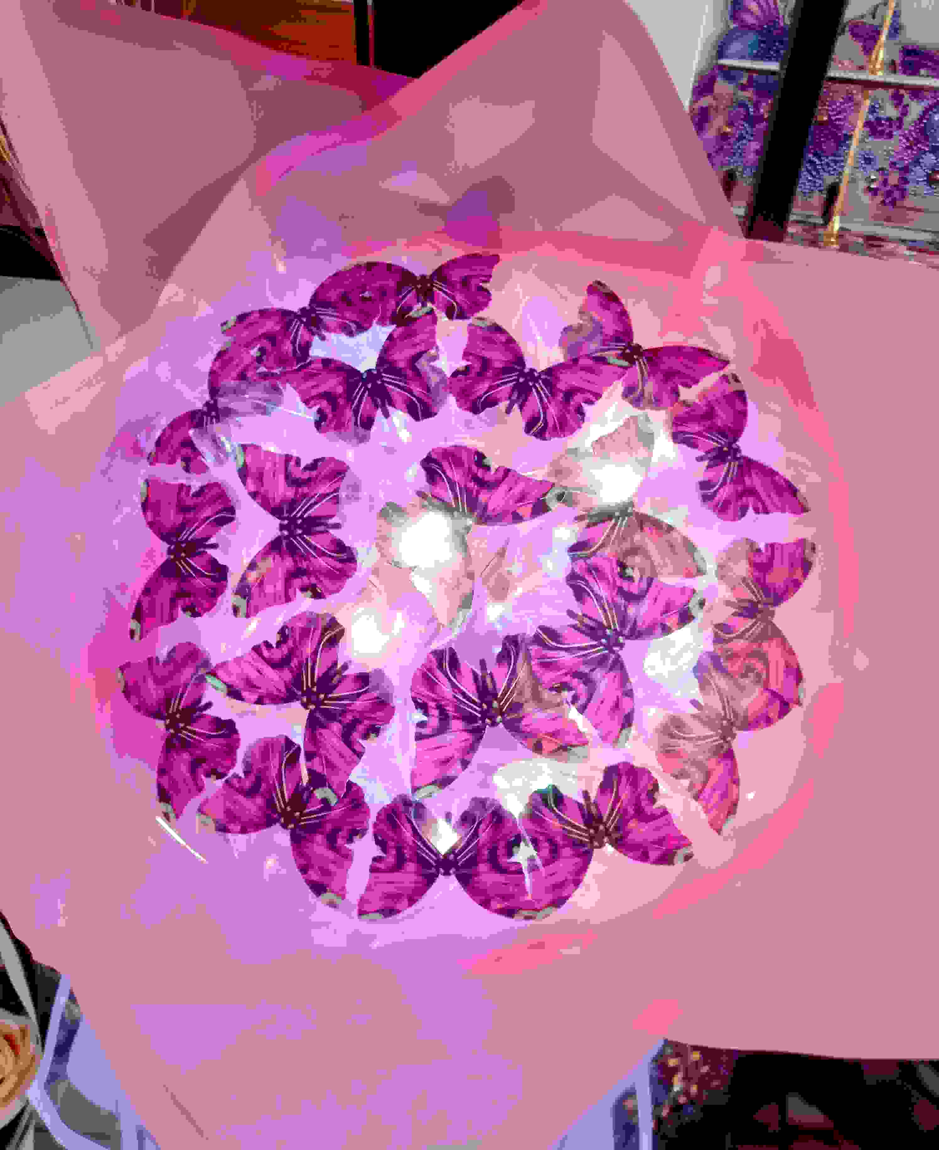 Kelebek buketi ışıklı 