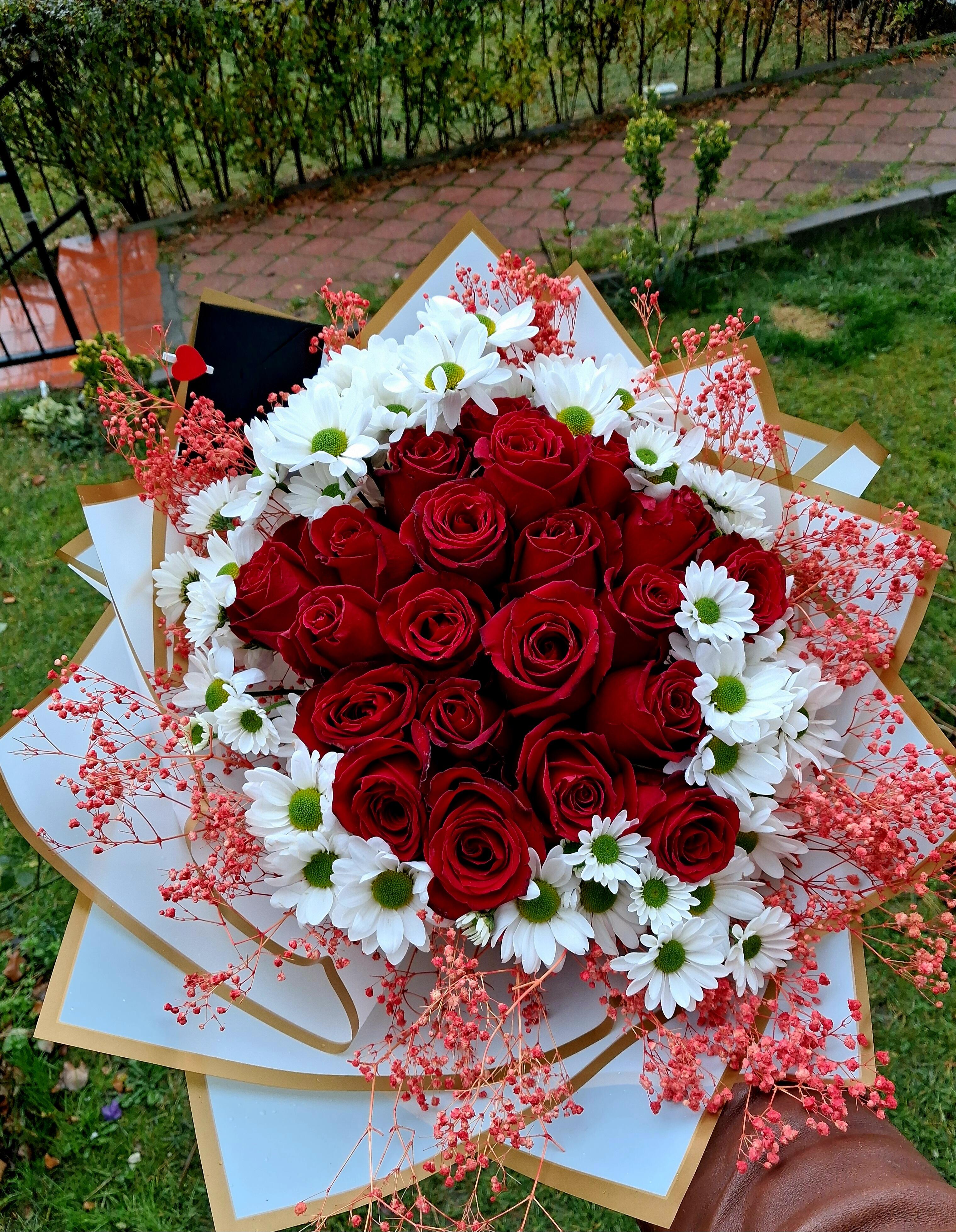 21 li Gül ve papatya  - Görsel 2