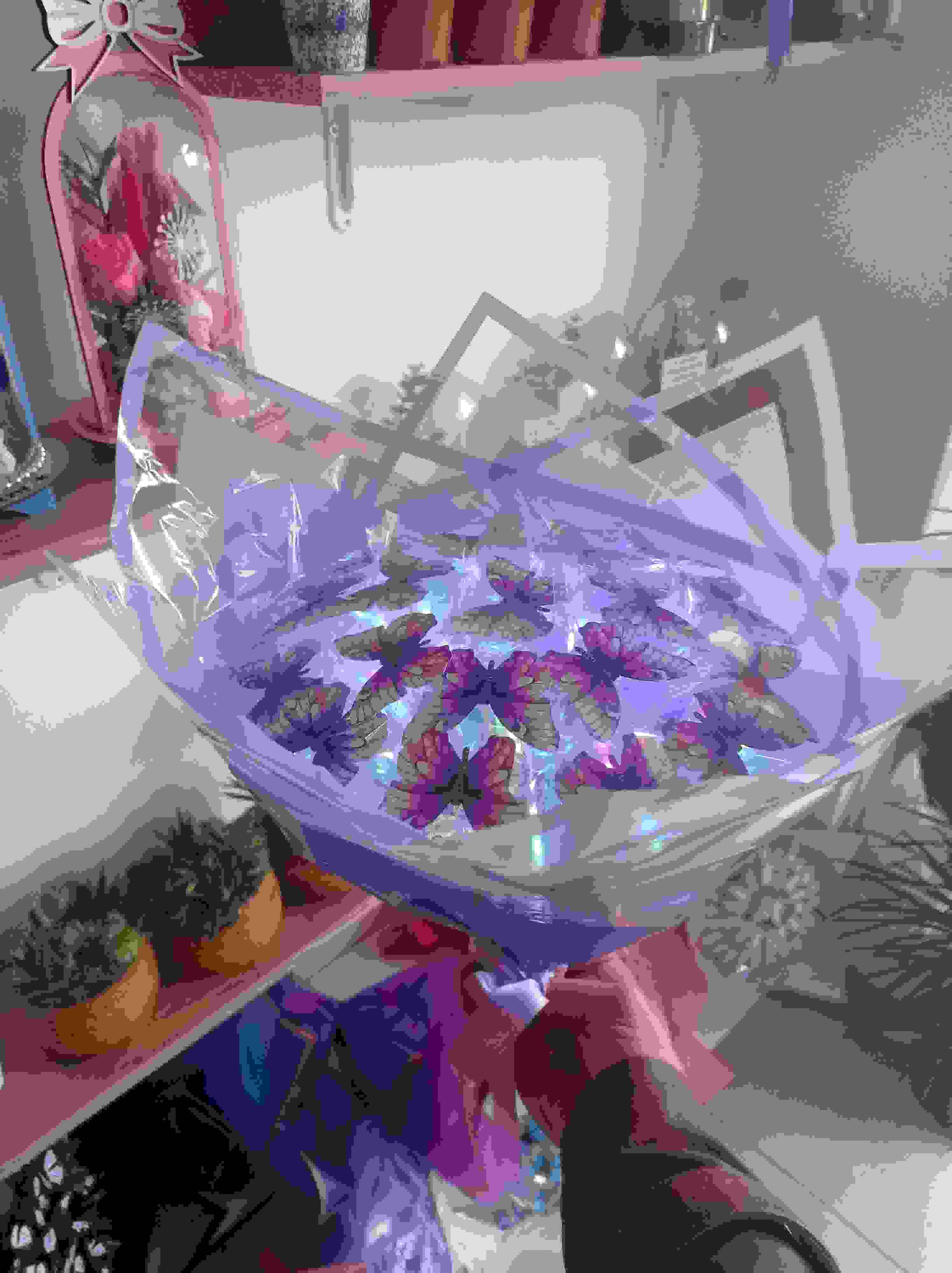 Led ışıklı kelebek buketi  - Görsel 2