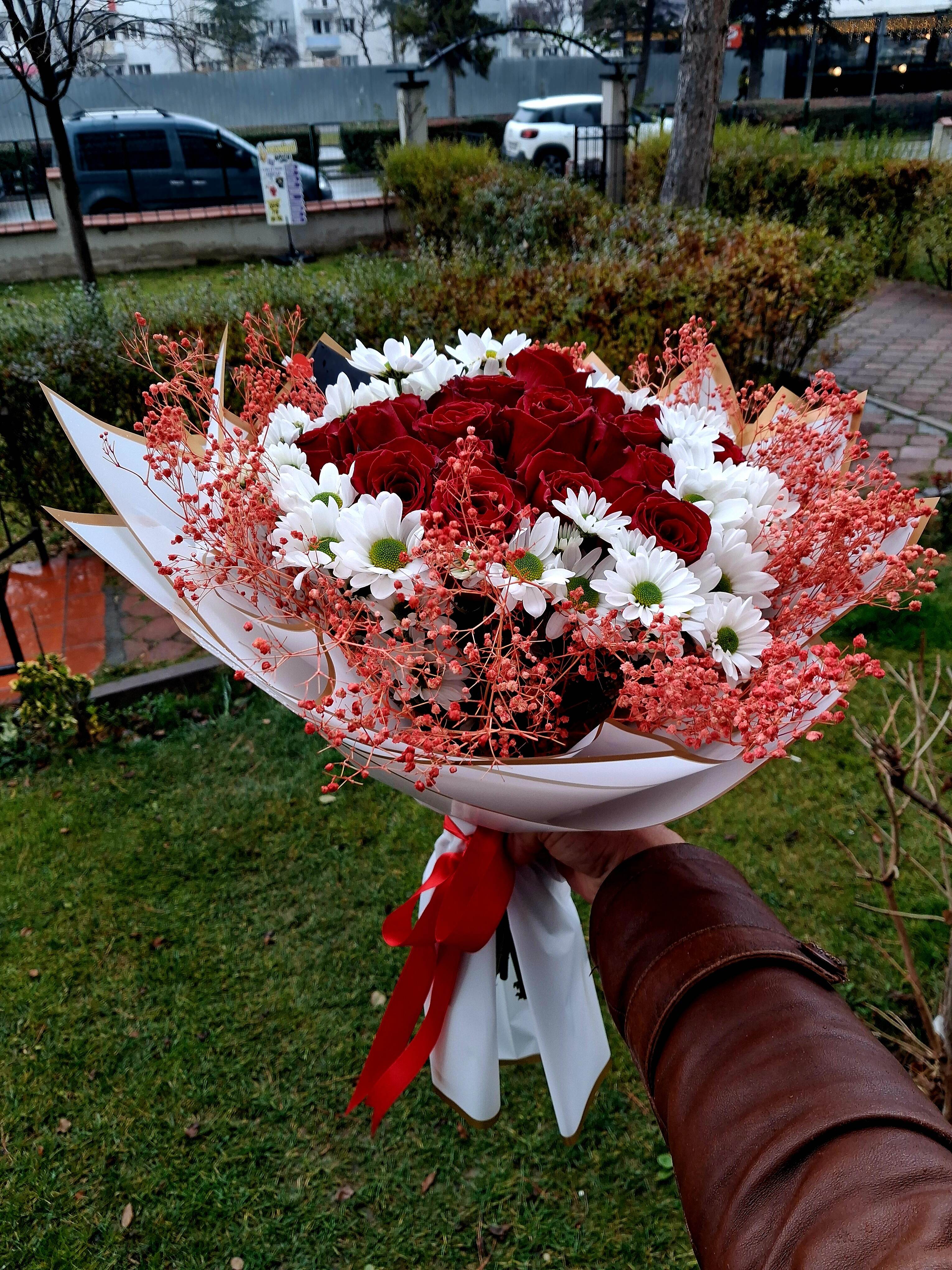 21 li Gül ve papatya 